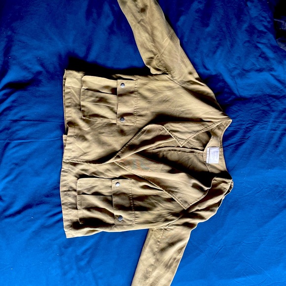 Army Green Bershka Cropped Jacket - Picture 2 of 2